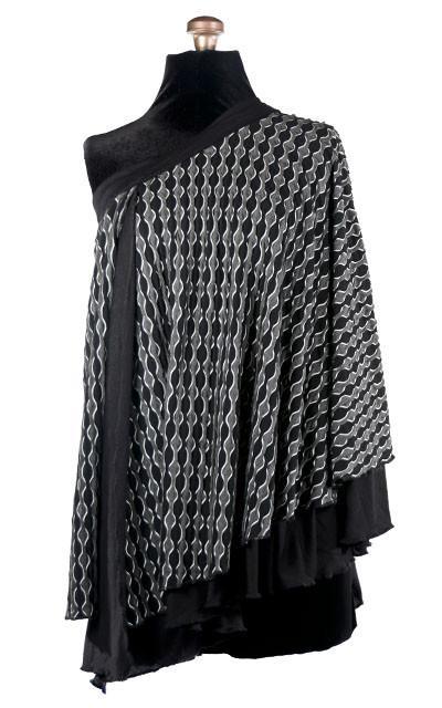 Multi-Wrap shown in Toga view | Lunar Eclipse with Jersey Knit Abyss | Handmade by Pandemonium Millinery | Seattle WA USA