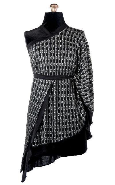 Multi-Wrap shown in One Shoulder view | Lunar Eclipse with Jersey Knit Abyss | Handmade by Pandemonium Millinery | Seattle WA USA