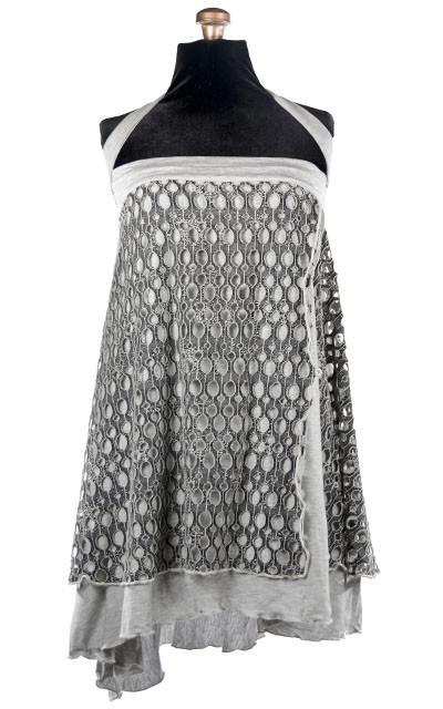 Multi-Wrap as a square neck halter top | Lunar Landing with Silvery Moon Jersey Knit | Handmade by Pandemonium Millinery | Seattle WA USA