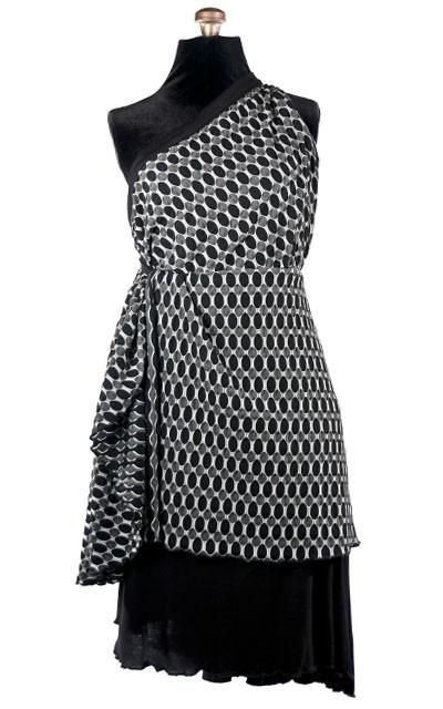 Multi-Wrap Styled like a One Strap Dress | Solar Eclipse with Jersey Knit Abyss Black | Handmade by Pandemonium Millinery | Seattle WA USA