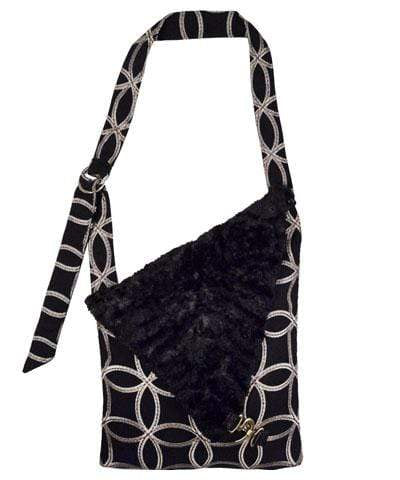 Naples Messenger Bag - Karma in Black with Cuddly Faux Fur in Black (Only One Left!)