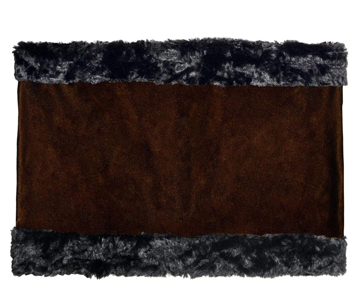 Neck Cowl - Velvet in Black/Gold with Cuddly Faux Fur in Black (Limited Availability)