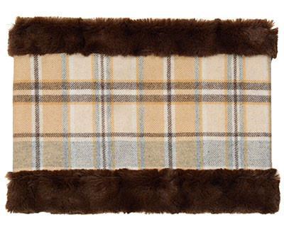 Neck Cowl - Wool Plaid in Daybreak with Cuddly Faux Fur (Sold Out!)