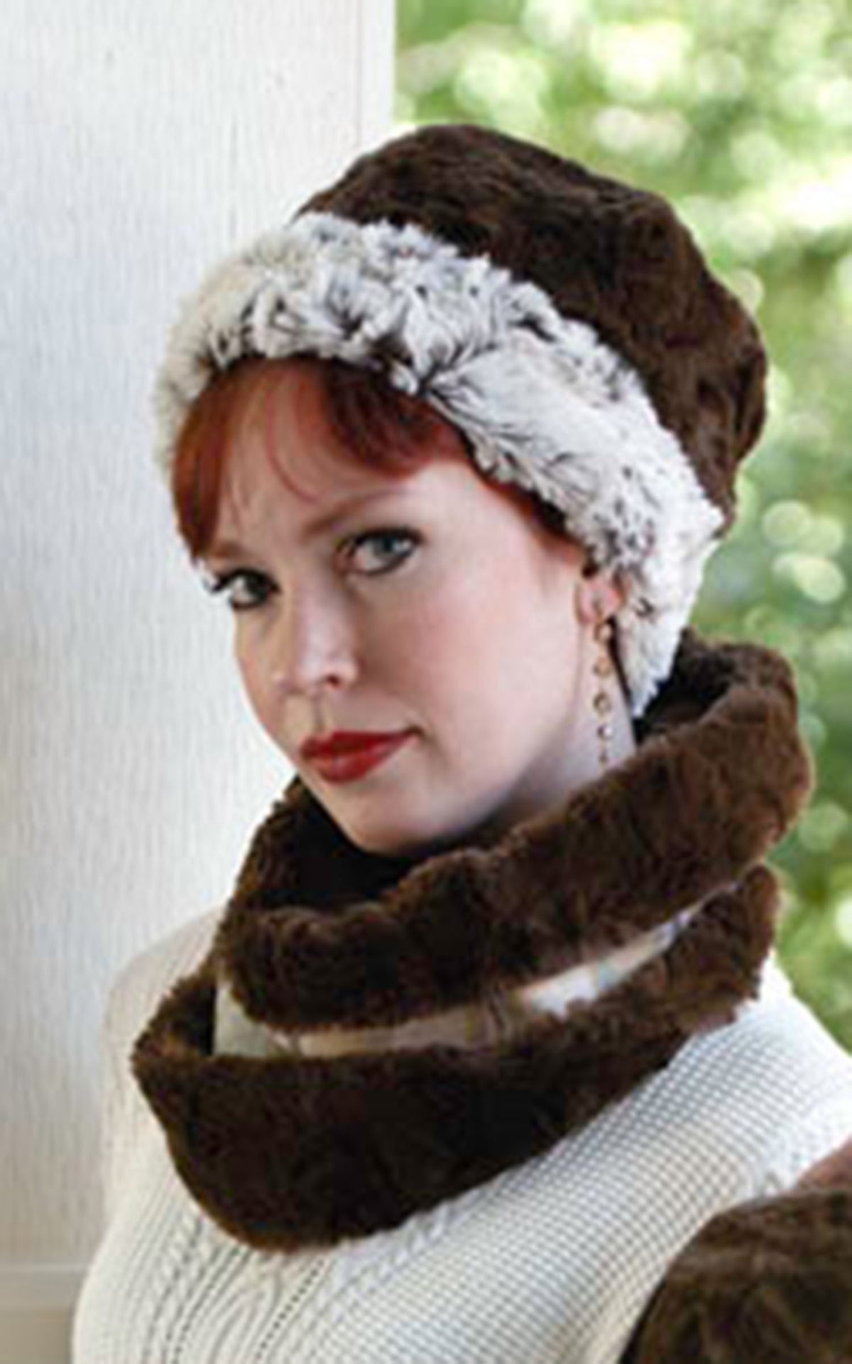 Neck Cowl - Wool Plaid in Daybreak with Cuddly Faux Fur (Sold Out!)