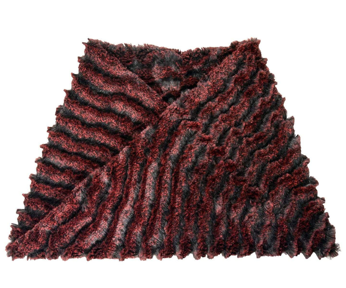 Neck Warmer | Desert Sand in Crimson Faux Fur | Handmade in the USA by Pandemonium Seattle