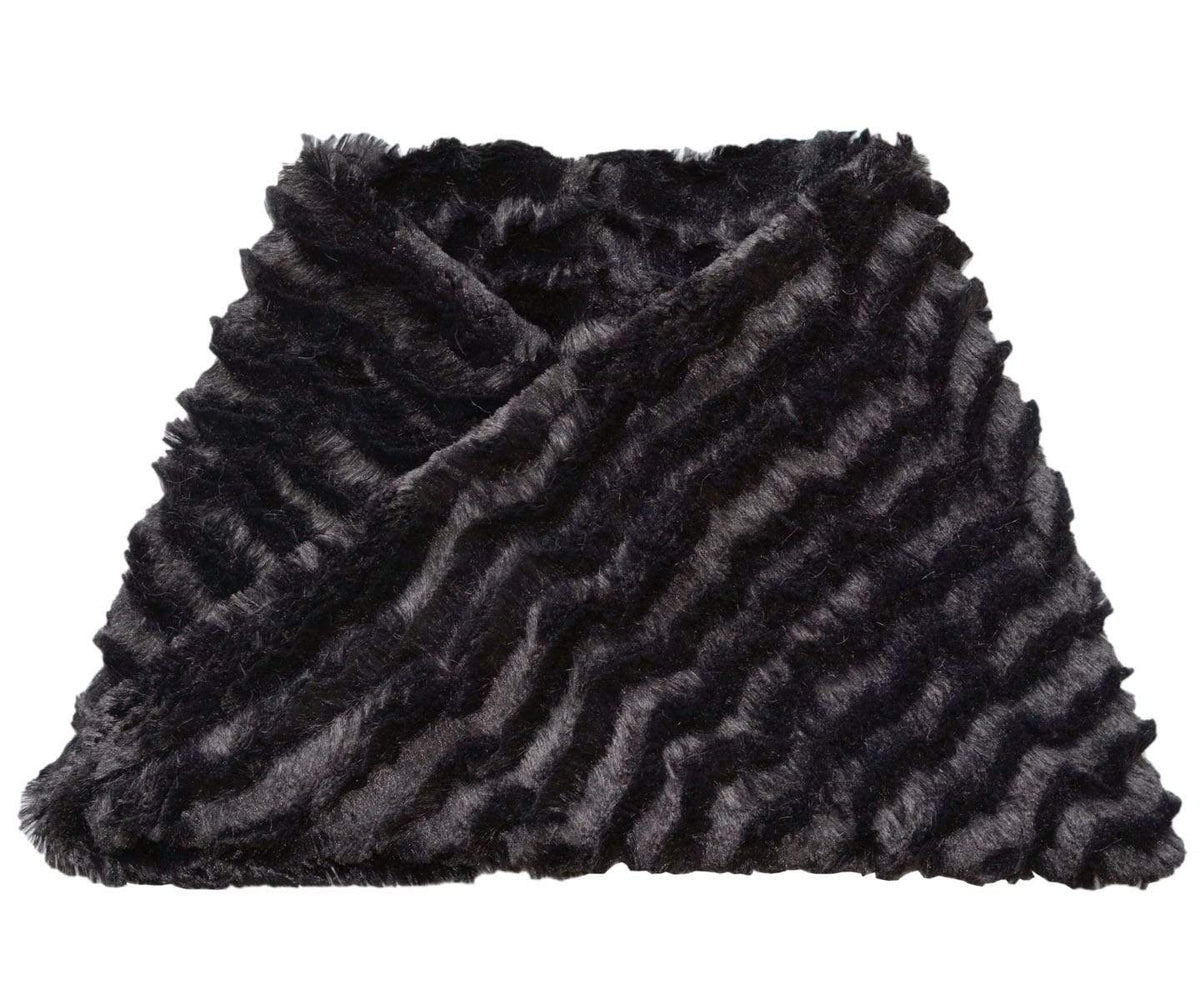 Neck Warmer | Desert Sand in Midnight Black Faux Fur | Handmade in the USA by Pandemonium Seattle