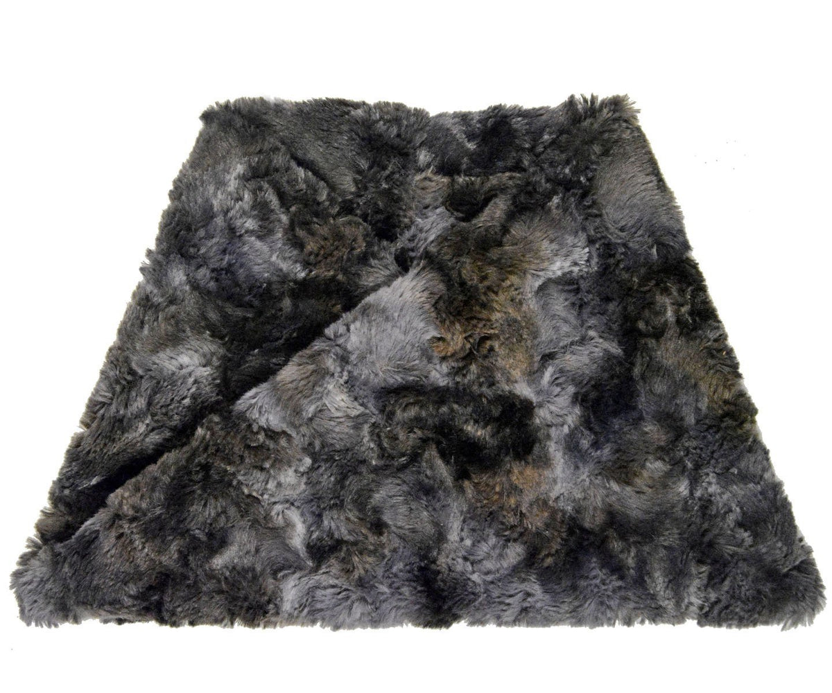 Neck Warmer | Highland in Sky , Denim, Gray Tie Dye Faux Fur | Handmade in the USA by Pandemonium Seattle