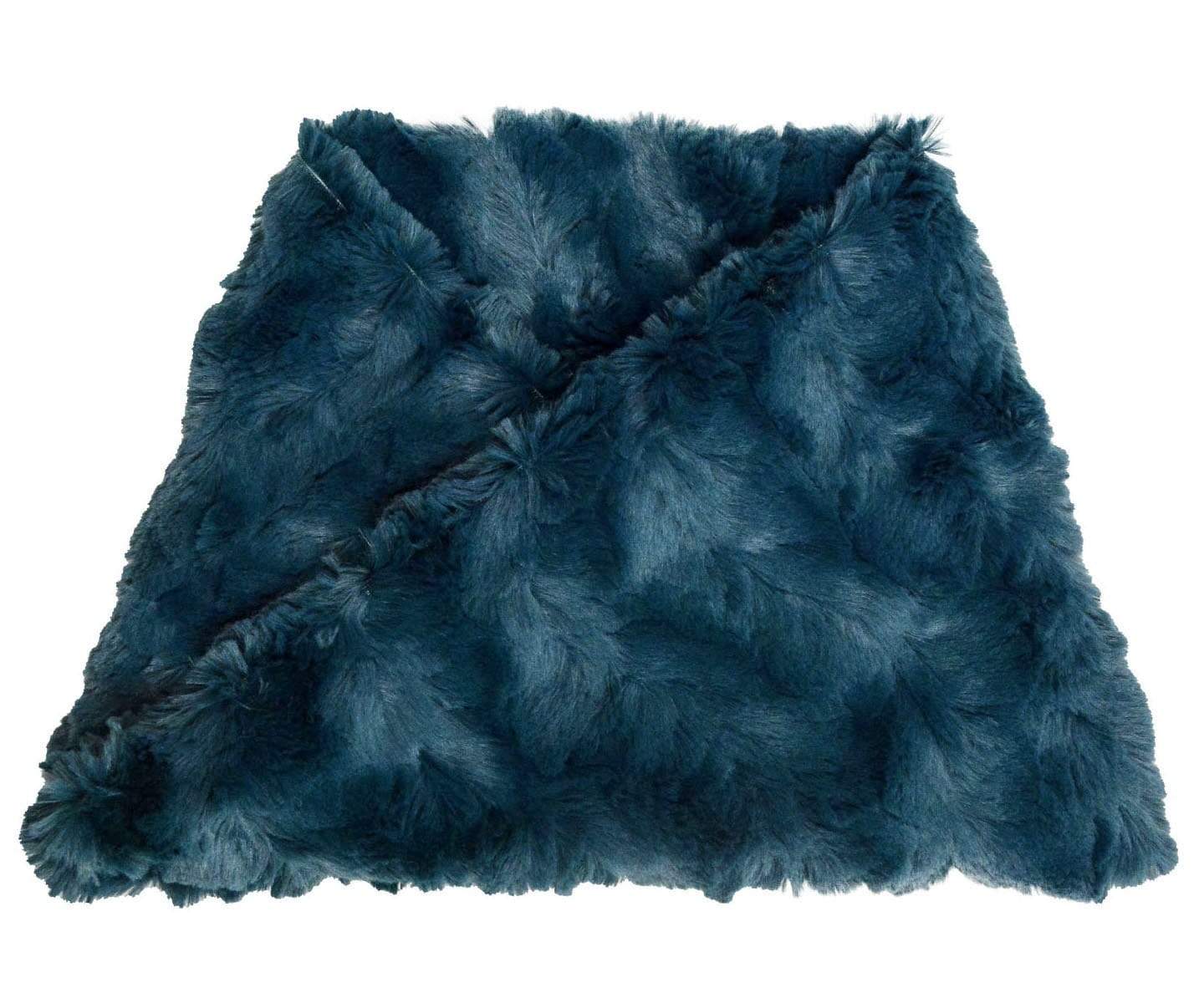  Neck Warmer | Peacock Pond Teal Faux Fur | Handmade in the USA by Pandemonium Seattle