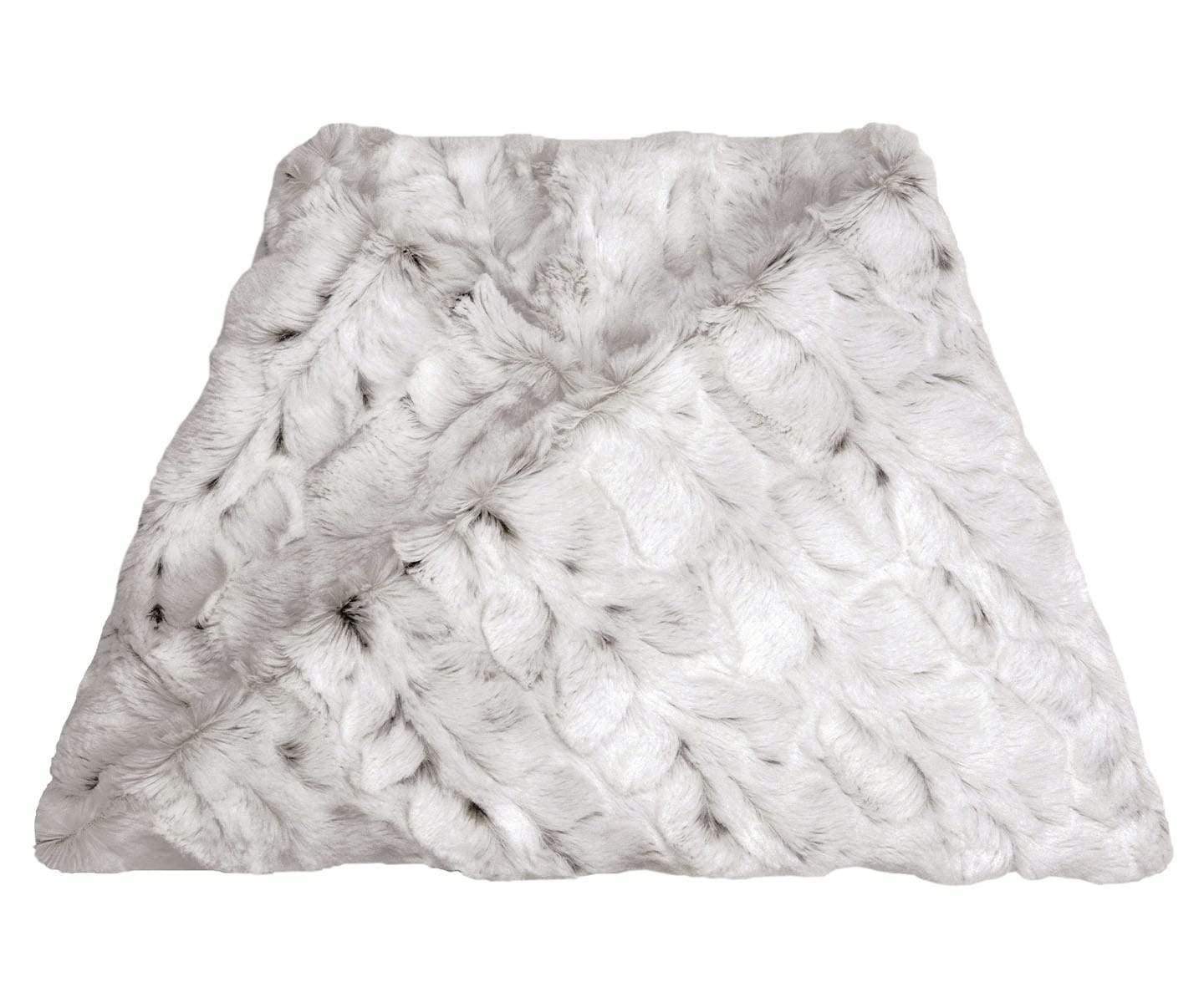 Neck Warmer | Winter's Frost White and Faint Black spots Faux Fur | Handmade in the USA by Pandemonium Seattle