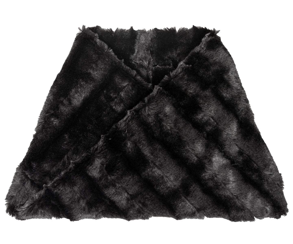 Women's Neck Warmer in Minky Black Faux Fur