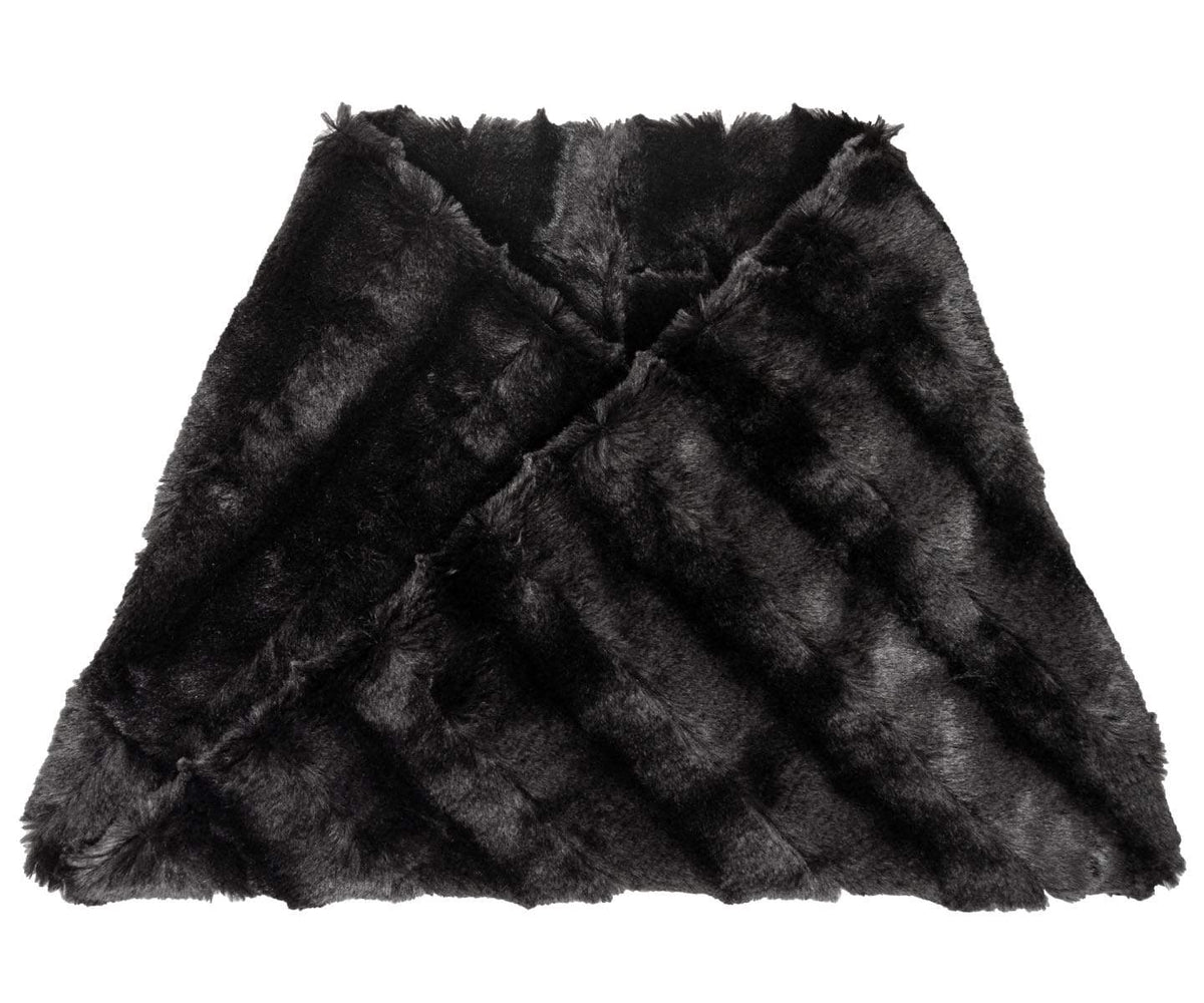 Women&#39;s Neck Warmer in Minky Black Faux Fur