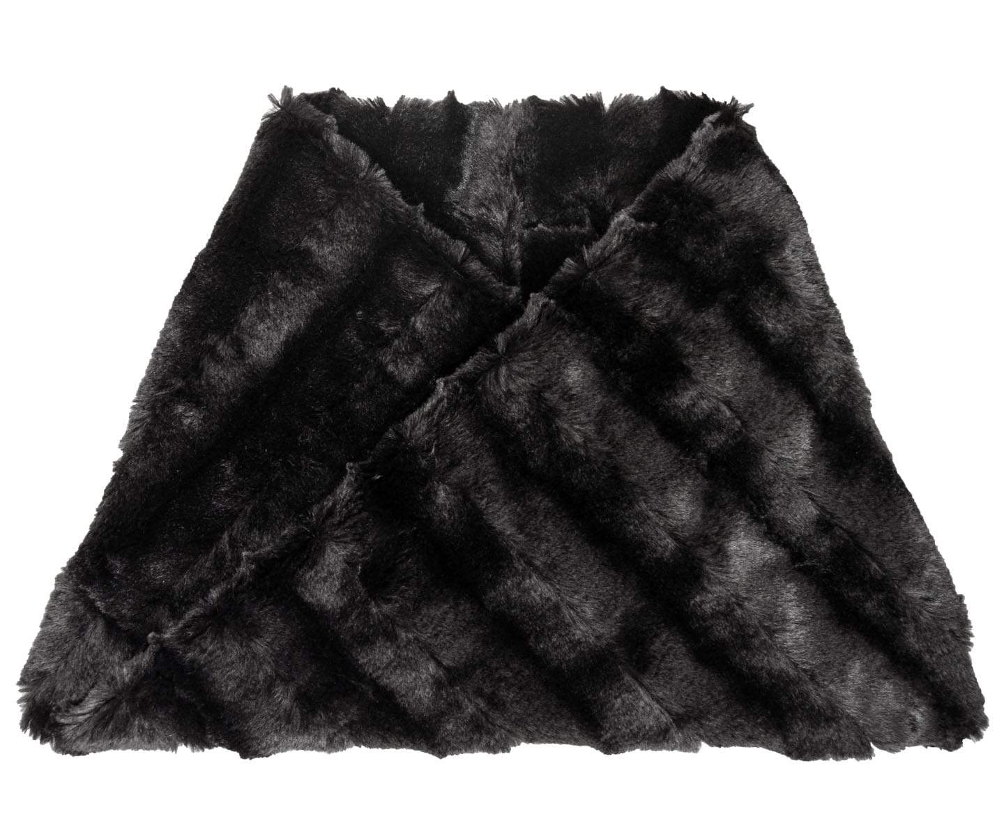 Women's Neck Warmer in Minky Black Faux Fur