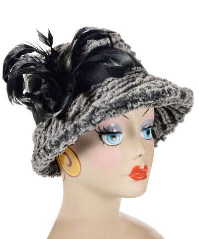 Olivia Fedora Hat Style - Desert Sand in Charcoal Faux Fur (Only Two Mediums Left!)