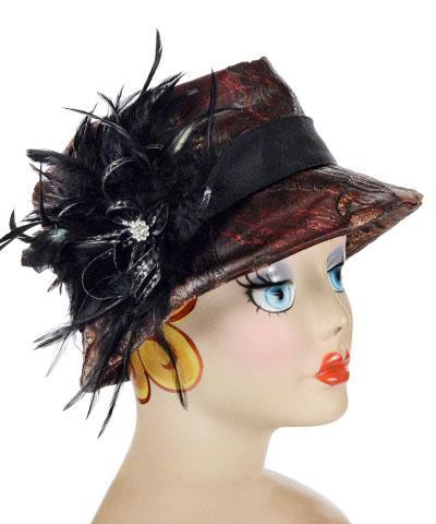 Olivia Fedora Hat Style - Renaissance in Oxblood Upholstery (SOLD OUT)