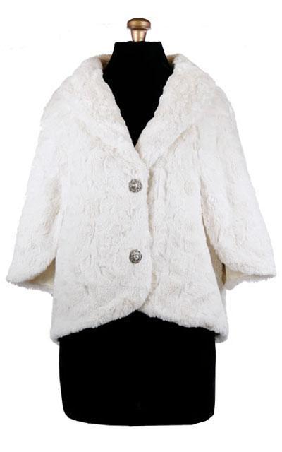 Opera Cape - Cuddly Faux Fur in Ivory Ivory / Black Outerwear Pandemonium Millinery