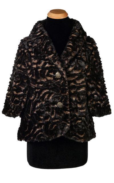 Opera Cape - Luxury Faux Fur in Vintage Rose Vintage Rose / Black Outerwear Pandemonium Millinery