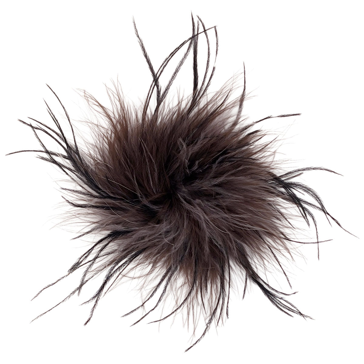 Ostrich Feather Brooch in Black Gray and Mauve | Handmade in Seattle WA | Pandemonium Millinery