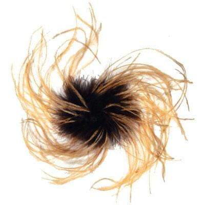 Ostrich Feather Brooch in Brown and Camel | Handmade in Seattle WA | Pandemonium Millinery