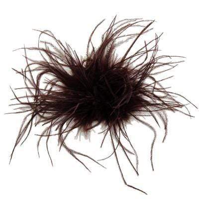 Ostrich Feather Brooch in Chocolate | Handmade in Seattle WA | Pandemonium Millinery