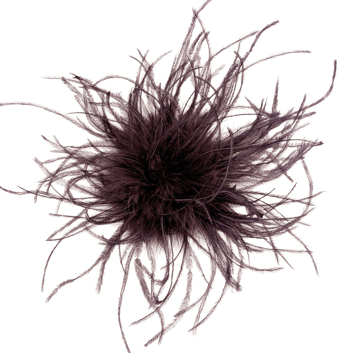 Ostrich Feather Brooch in Chocolate | Handmade in Seattle WA | Pandemonium Millinery