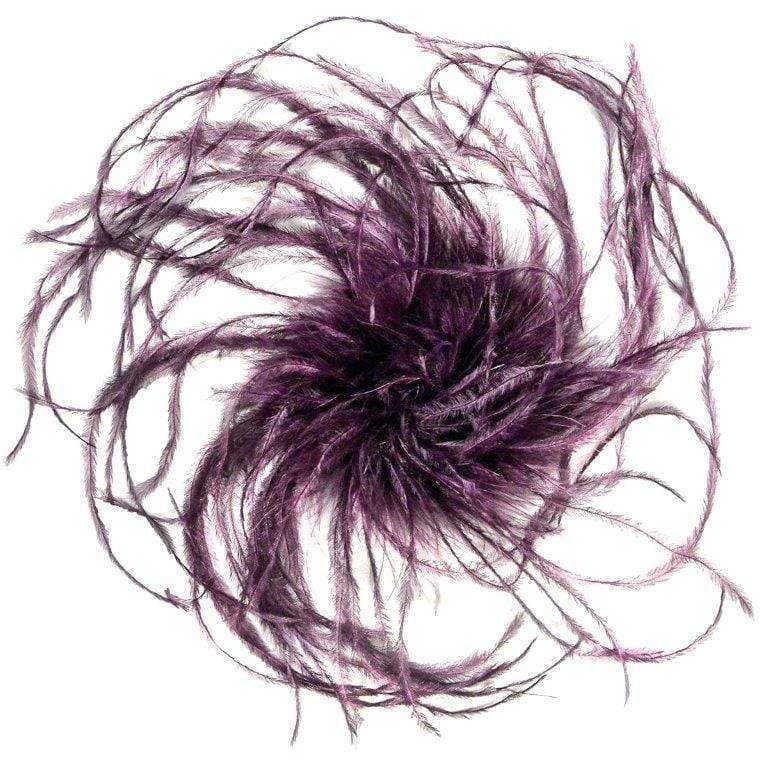 Ostrich Feather Brooch in Claret | Handmade in Seattle WA | Pandemonium Millinery