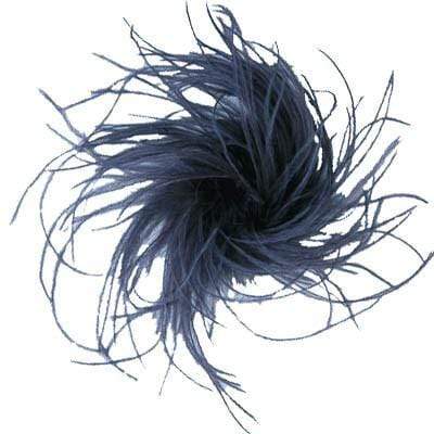 Ostrich Feather Brooch in Gray | Handmade in Seattle WA | Pandemonium Millinery