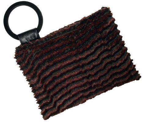 Women's Paris Clutch in Desert Sand Charcoal Faux Fur | Handmade in Seattle WA | Pandemonium Millinery