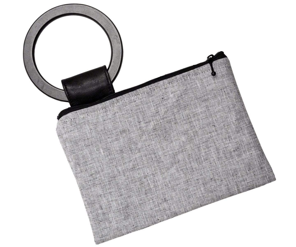 Paris Clutch - Linen in Metallic Silver (Only One Small Left!)