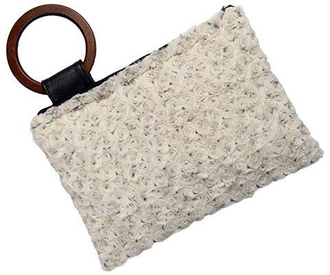 Women's Paris Clutch in Rosebud Brown Faux Fur | Handmade in Seattle WA | Pandemonium Millinery