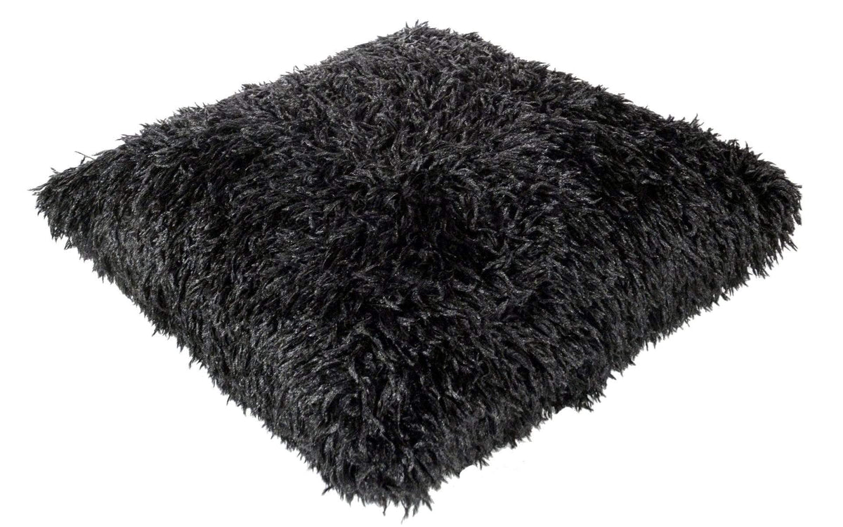 Pandemonium Millinery Pillow Sham - Black Swan Faux Fur 16" Square / With Out Pillow Form / Black Swan Home decor