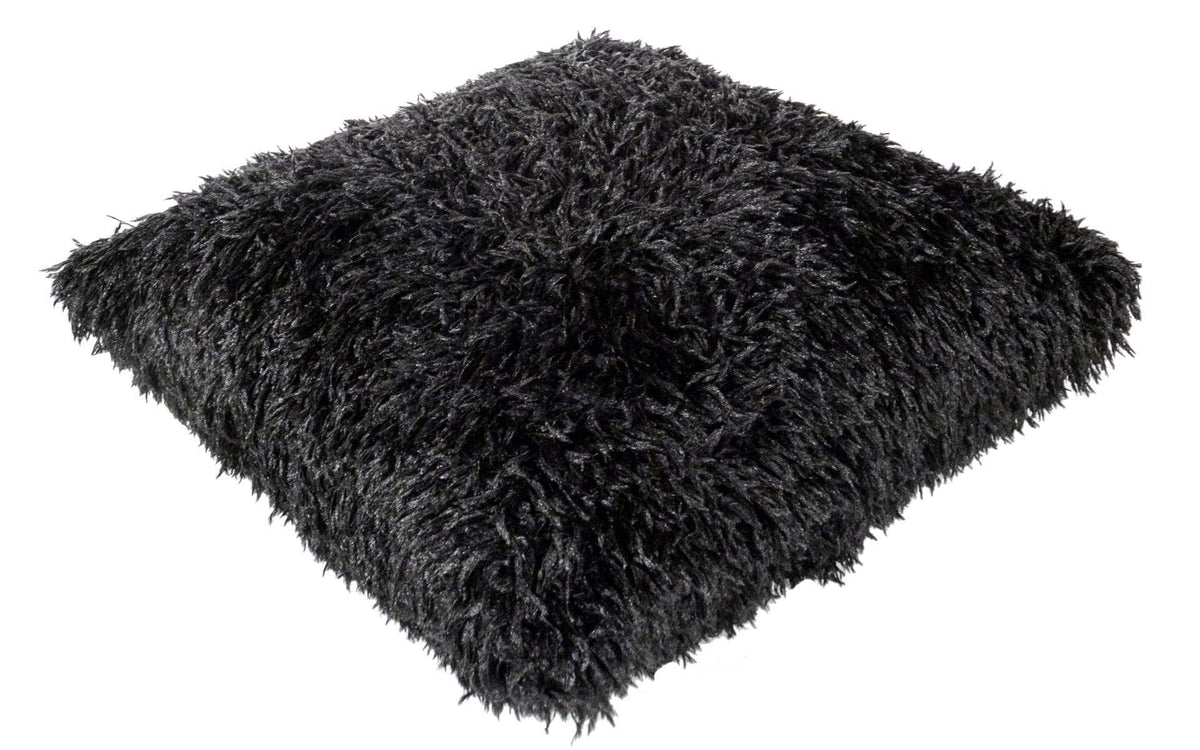 Pandemonium Millinery Pillow Sham - Black Swan Faux Fur 16&quot; Square / With Out Pillow Form / Black Swan Home decor