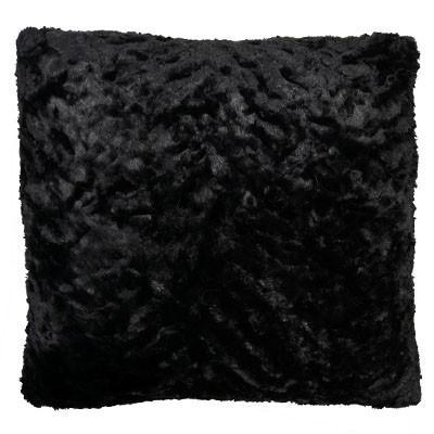 Pillow Sham in Cuddly Black Faux Fur | Handmade in Seattle WA | Pandemonium Millinery