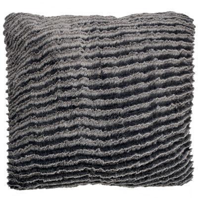 Pillow Sham in Desert Sand in Charcoal Gray | Luxury Faux Fur Designer decorative pillows | Handmade by Pandemonium Millinery Seattle, WA usa