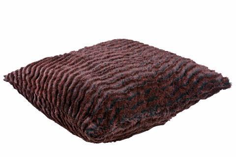 Pillow Sham in Desert Sand in Charcoal Gray | Luxury Faux Fur Designer decorative pillows | Handmade by Pandemonium Millinery Seattle, WA usa