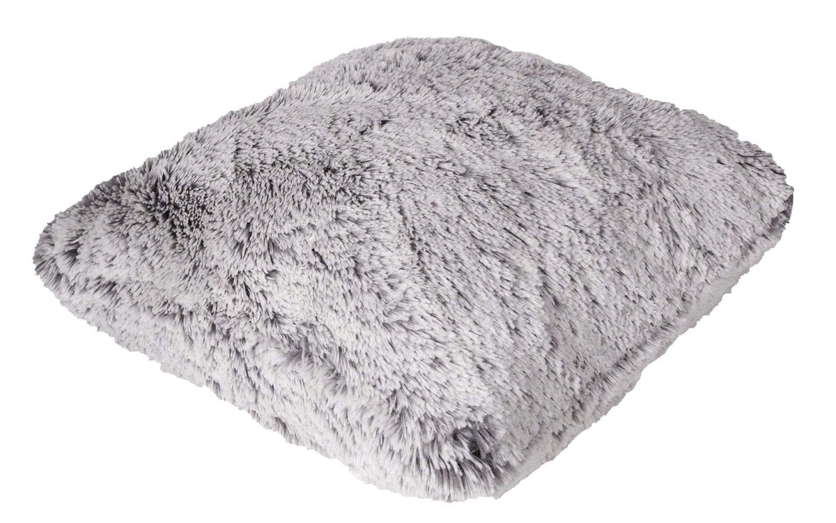 Pillow Sham Side View - Pearl Fox Faux Fur - Handmade in the USA by Pandemonium Seattle