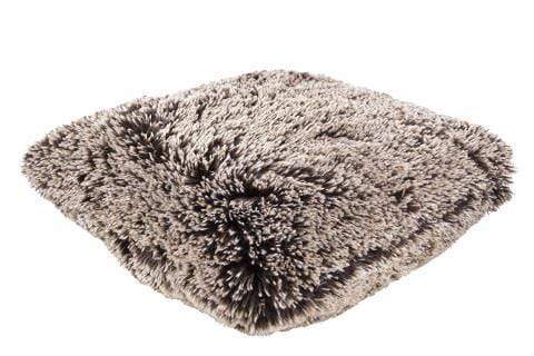 Pillow Sham Side View - Silver Tipped Fox in Brown Faux Fur - Handmade in the USA by Pandemonium Seattle