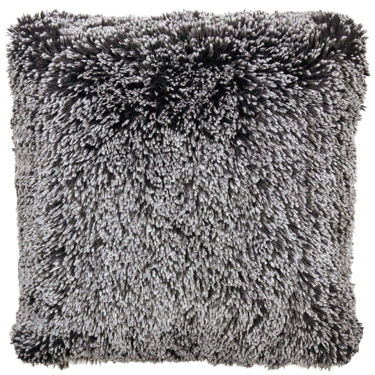 Pillow Sham - Silver Tipped Fox in Black Faux Fur - Handmade in the USA by Pandemonium Seattle