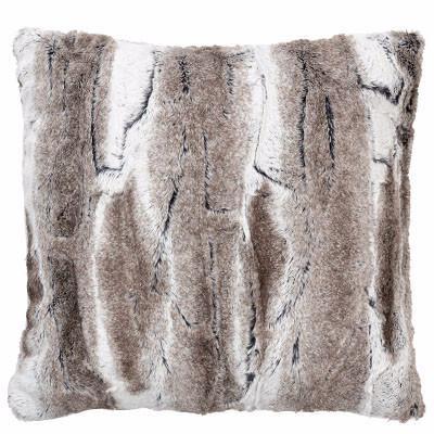 Pillow Sham in Birch; creams, tans and Brown | Luxury Faux Fur Designer decorative pillows | Handmade by Pandemonium Millinery Seattle, WA usa