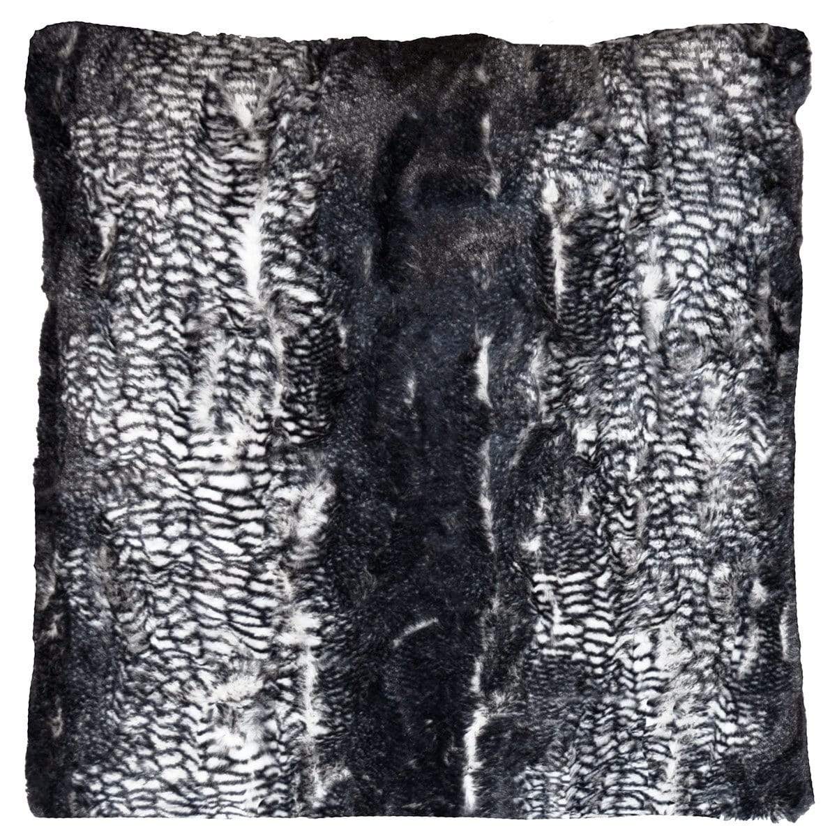 Pillow Shams in Black Mamba; snake print black and White | Luxury Faux Fur decorative pillow | Handmade by Pandemonium Millinery