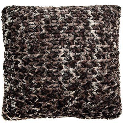  Pillow Sham in Calico | Luxury Faux Fur decorative pillow Blacks, Browns and Creams | Handmade by Pandemonium Millinery Seattle, WA usa