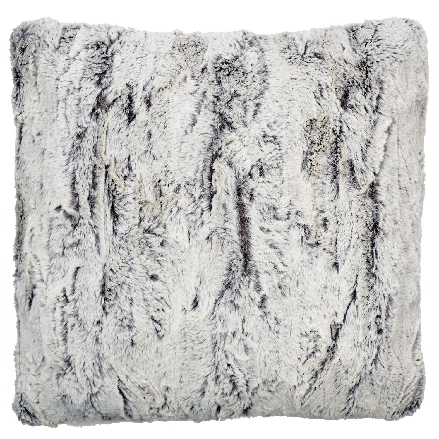 Pillow Sham in Khaki; cream with hits of gray/green | Luxury Faux Fur Designer decorative pillows | Handmade by Pandemonium Millinery Seattle, WA usa