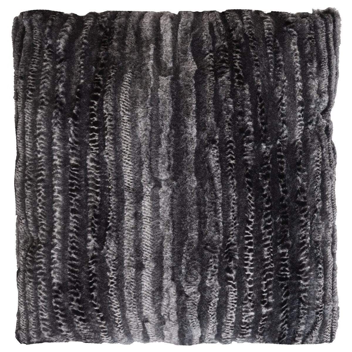 Pillow Shams in rattle 'n' Shake; snake print black and gray | Luxury Faux Fur decorative pillow | Handmade by Pandemonium Millinery