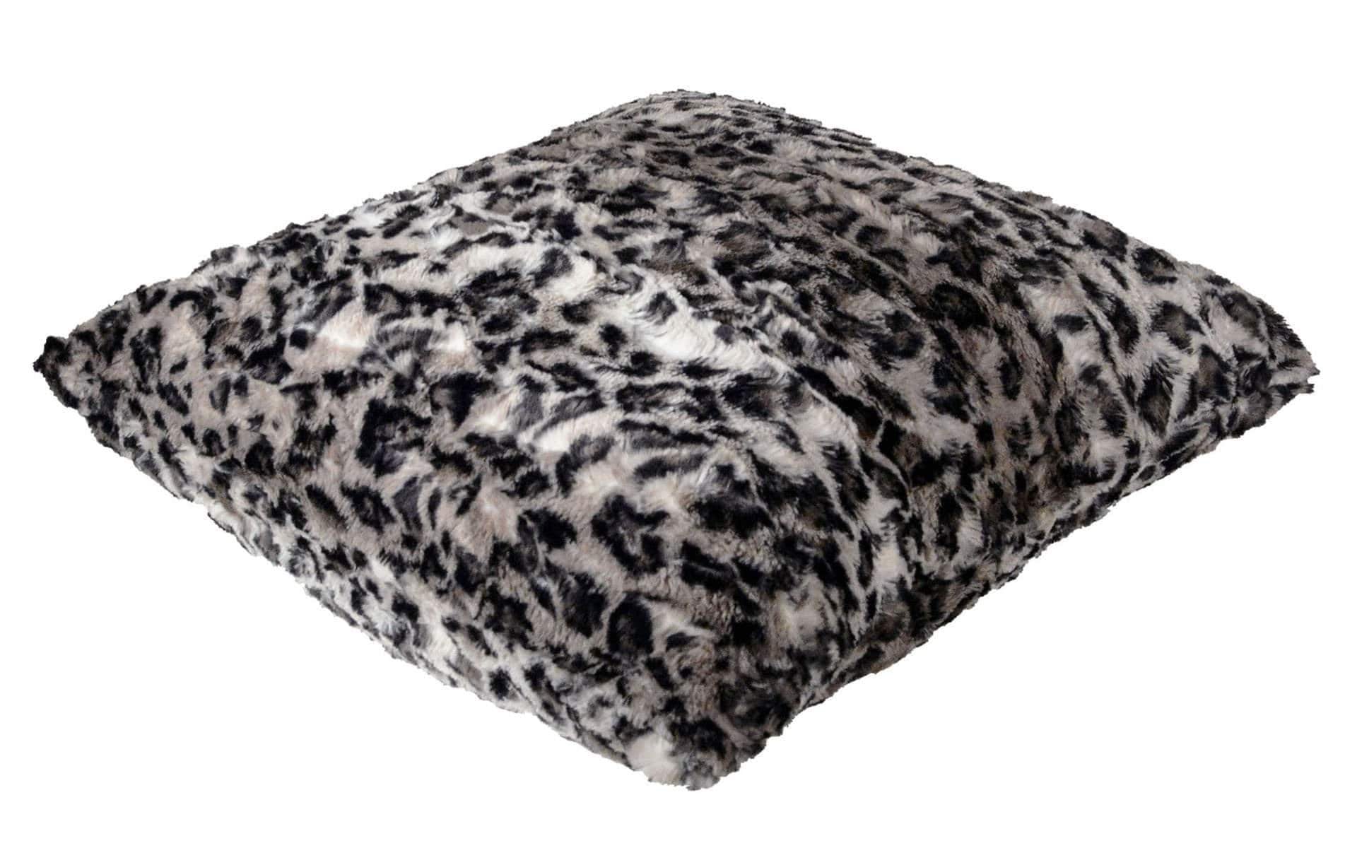 Pillow Shams in Savannah Cat; Animal print rays and creams | Luxury Faux Fur decorative pillow blacks, g | Handmade by Pandemonium Millinery