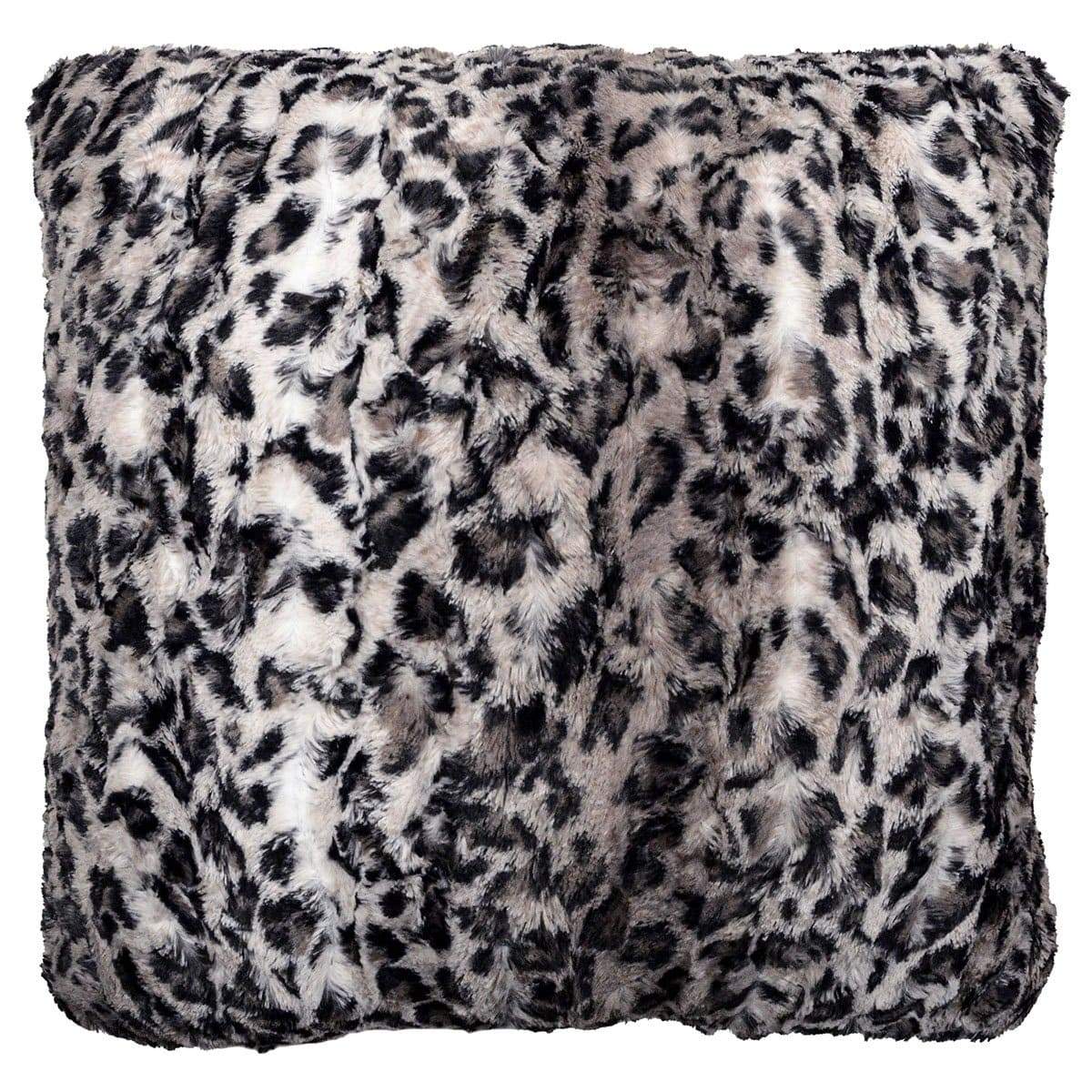 Pillow Shams in Savannah Cat; Animal print rays and creams | Luxury Faux Fur decorative pillow blacks, g | Handmade by Pandemonium Millinery