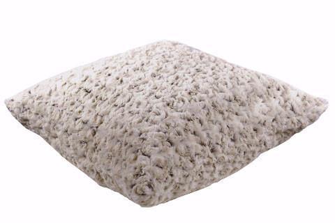 Pillow Sham in rosebud in Brown; Chocolate, tan, cream | Luxury Faux Fur Designer decorative pillows | Handmade by Pandemonium Millinery Seattle, WA usa