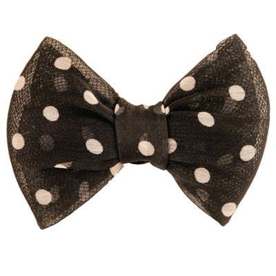Polka Dot Bow in Black and Cream from Pandemonium Millinery