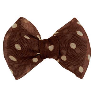 Polka Dot Bow in Brown and Cream from Pandemonium Millinery