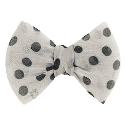Polka Dot Bow in Gray and Black from Pandemonium Millinery