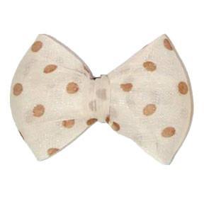 Polka Dot Bow in Ivory and Tan from Pandemonium Millinery