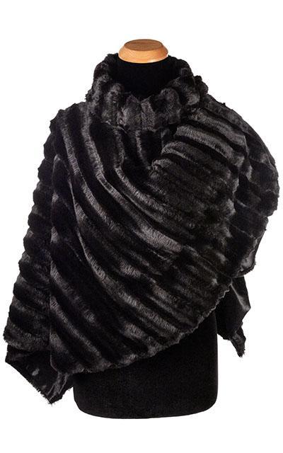 Poncho - Minky Faux Fur in Black  - Sold Out!
